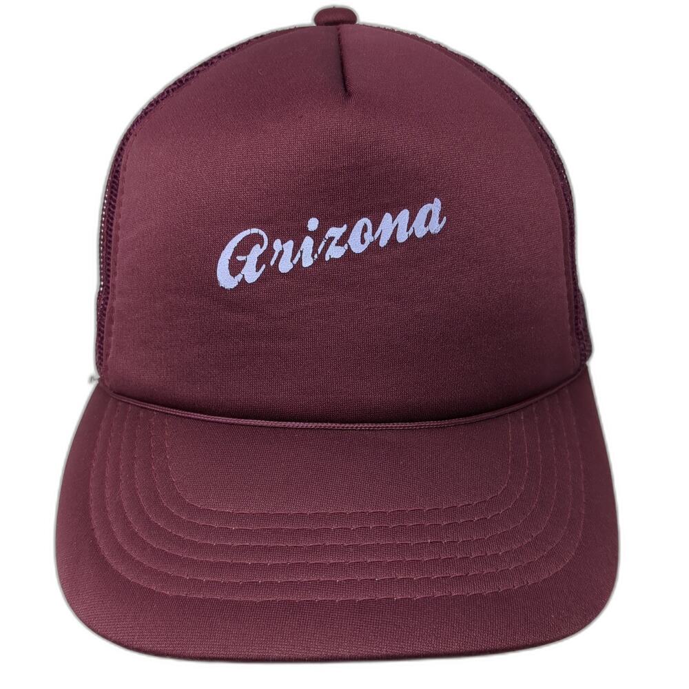Arizona Snapback Trucker Hat Red One Size Adjustable Mesh Back Rope Hazelwood